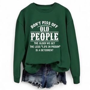 Graphics Sweatshirt Womens Crewneck Long Sleeve Sarcastic Funny Pullover Size XL